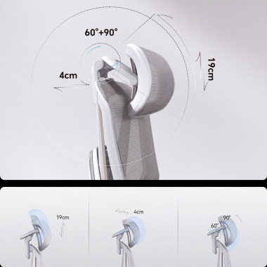 cadeira ergonomica branco cinzento glide ultra malha mesh bracos regulaveis 5d apoio lombar apoio de cabeca apoio de pes extensivel 13