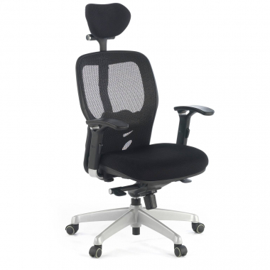 cadeira home office preto com apoio de cabeca malha mesh bracos regulaveis 3d apoio lombar apoio de cabeca 1