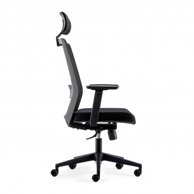 cadeira giratoria preto com apoio de cabeca malha mesh bracos moveis apoio lombar apoio de cabeca 4