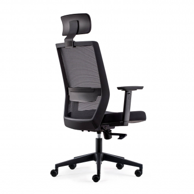 cadeira giratoria preto com apoio de cabeca malha mesh bracos moveis apoio lombar apoio de cabeca 6