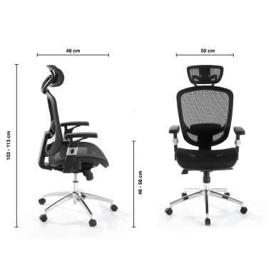 cadeira de escritorio preto flex malha mesh bracos moveis apoio lombar apoio de cabeca 9