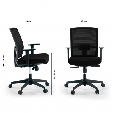cadeira ergonomica preto estrutura preta malha mesh bracos regulaveis 1d apoio lombar 9