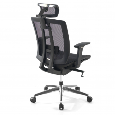 cadeira de escritorio preto com apoio de cabeca rede malha mesh bracos regulaveis 4d apoio lombar apoio de cabeca 8