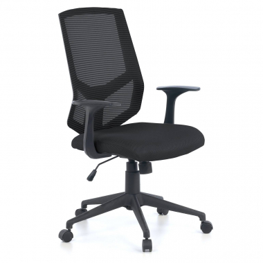 cadeira giratoria preto archer malha mesh bracos fixos apoio lombar 1