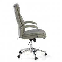 Cadeira Escritório Counter, resistente até 150 kg, fabricada em aço e couro