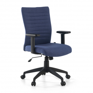 cadeira giratoria azul kobe tecido bracos fixos apoio lombar 1
