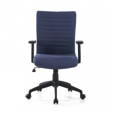cadeira giratoria azul kobe tecido bracos fixos apoio lombar 3