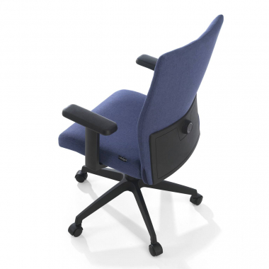 cadeira giratoria azul kobe tecido bracos fixos apoio lombar 6