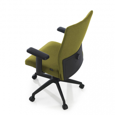 cadeira giratoria verde kobe tecido bracos fixos apoio lombar 4