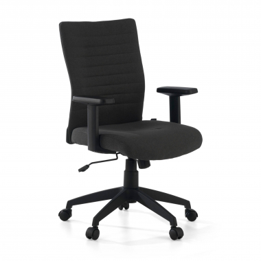 cadeira giratoria preto kobe tecido bracos fixos apoio lombar 1