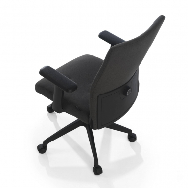 cadeira giratoria preto kobe tecido bracos fixos apoio lombar 6