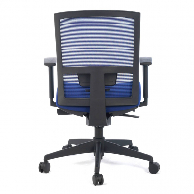 cadeira ergonomica azul estrutura preta malha mesh bracos regulaveis 1d apoio lombar 9