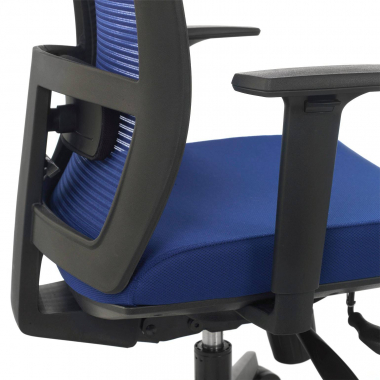cadeira ergonomica azul estrutura preta malha mesh bracos regulaveis 1d apoio lombar 6