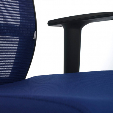 cadeira ergonomica azul estrutura preta malha mesh bracos regulaveis 1d apoio lombar 7
