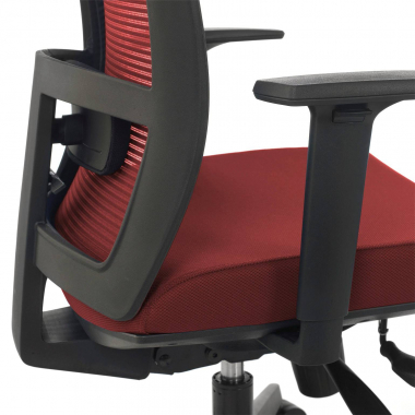 cadeira ergonomica vermelho estrutura preta malha mesh bracos regulaveis 1d apoio lombar 6