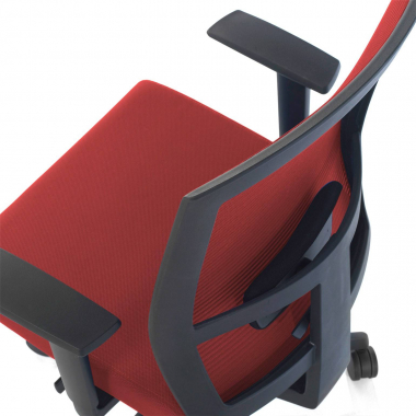 cadeira ergonomica vermelho estrutura preta malha mesh bracos regulaveis 1d apoio lombar 5