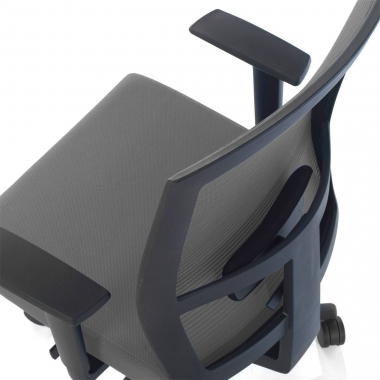 cadeira ergonomica cinza estrutura preta malha mesh bracos regulaveis 1d apoio lombar 6