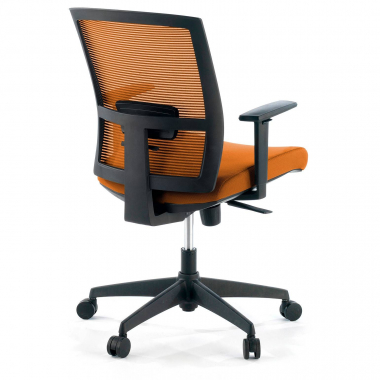cadeira ergonomica laranja estrutura preta malha mesh bracos regulaveis 1d apoio lombar 8