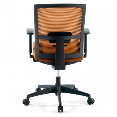 cadeira ergonomica laranja estrutura preta malha mesh bracos regulaveis 1d apoio lombar 7