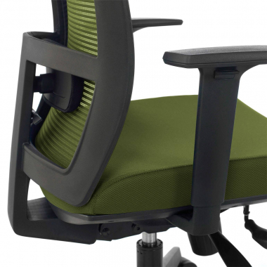 cadeira ergonomica verde estrutura preta malha mesh bracos regulaveis 1d apoio lombar 6