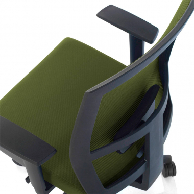 cadeira ergonomica verde estrutura preta malha mesh bracos regulaveis 1d apoio lombar 5