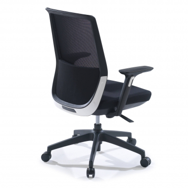cadeira de escritorio preto vermelho estrutura cinza malha mesh bracos regulaveis 3d 6