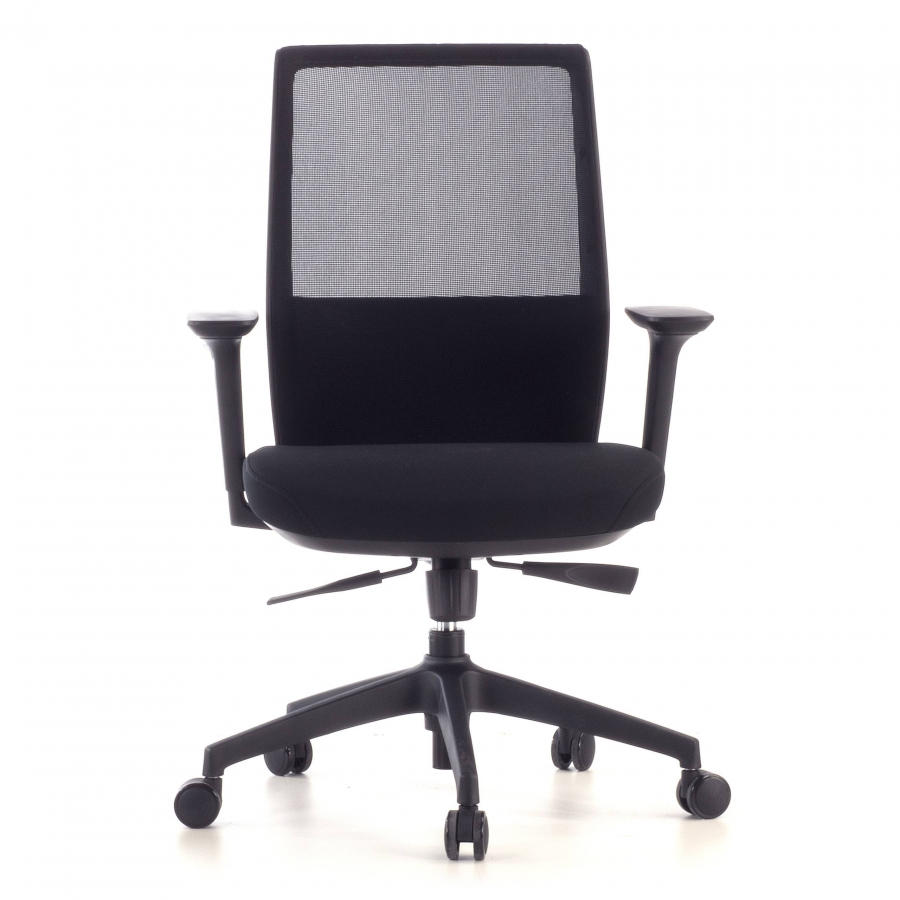 Cadeira de escritório profissional Five, vermelha, almofada lombar, totalmente ajustável