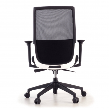 cadeira de escritorio preto vermelho estrutura cinza malha mesh bracos regulaveis 3d 7