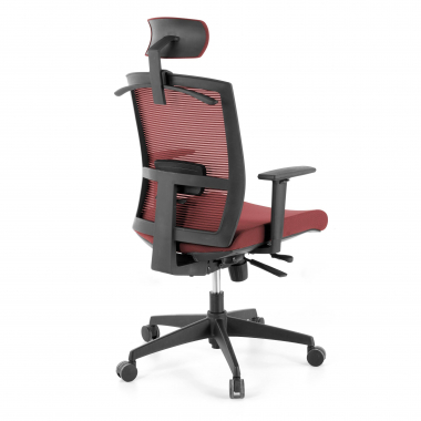 cadeira ergonomica vermelho estrutura negra reposacabecas malha mesh bracos regulaveis 1d apoio lombar apoio de cabeca 7