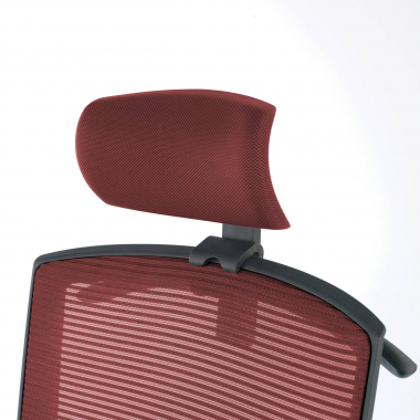 cadeira ergonomica vermelho estrutura negra reposacabecas malha mesh bracos regulaveis 1d apoio lombar apoio de cabeca 6