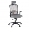 Cadeira de Escritório Ergonómica Akira white com encosto de cabeça