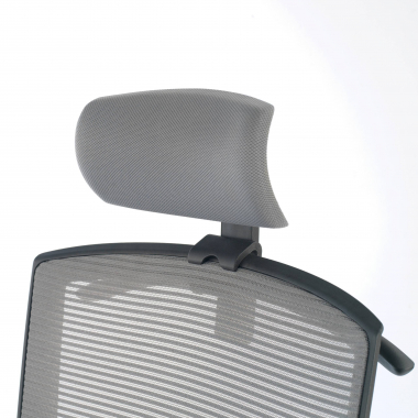 cadeira ergonomica cinza estrutura negra reposacabecas malha mesh bracos regulaveis 1d apoio lombar apoio de cabeca 9
