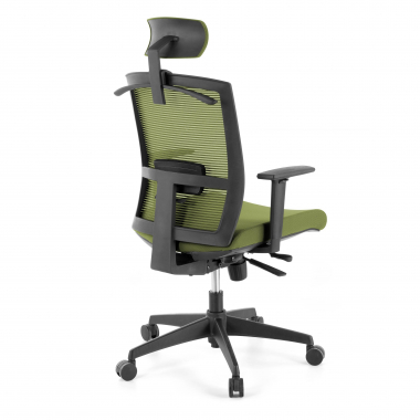 cadeira ergonomica verde estrutura negra reposacabecas malha mesh bracos regulaveis 1d apoio lombar apoio de cabeca 7