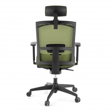 cadeira ergonomica verde estrutura negra reposacabecas malha mesh bracos regulaveis 1d apoio lombar apoio de cabeca 8