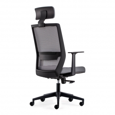 cadeira giratoria cinza com apoio de cabeca malha mesh bracos moveis apoio lombar apoio de cabeca 6