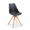 Cadeira nórdica Norway, design escandinavo, pés madeira