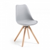 Cadeira nórdica Norway, design escandinavo, pés madeira