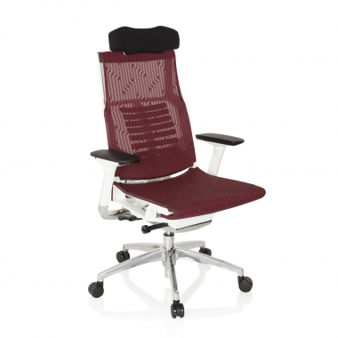oferta cadeira de escritorio branco vermelho estrutura branca malha mesh bracos regulaveis 4d apoio lombar apoio de cabeca 1