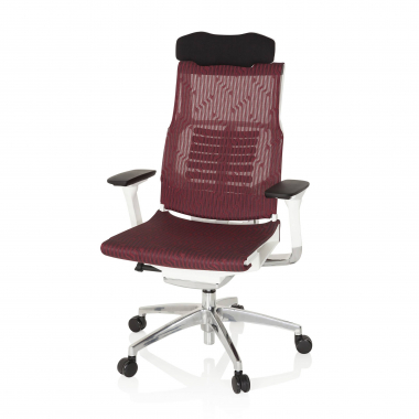 oferta cadeira de escritorio branco vermelho estrutura branca malha mesh bracos regulaveis 4d apoio lombar apoio de cabeca 10