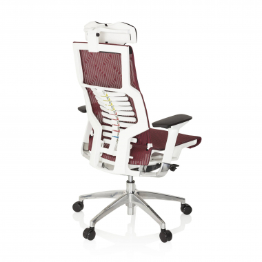 oferta cadeira de escritorio branco vermelho estrutura branca malha mesh bracos regulaveis 4d apoio lombar apoio de cabeca 8