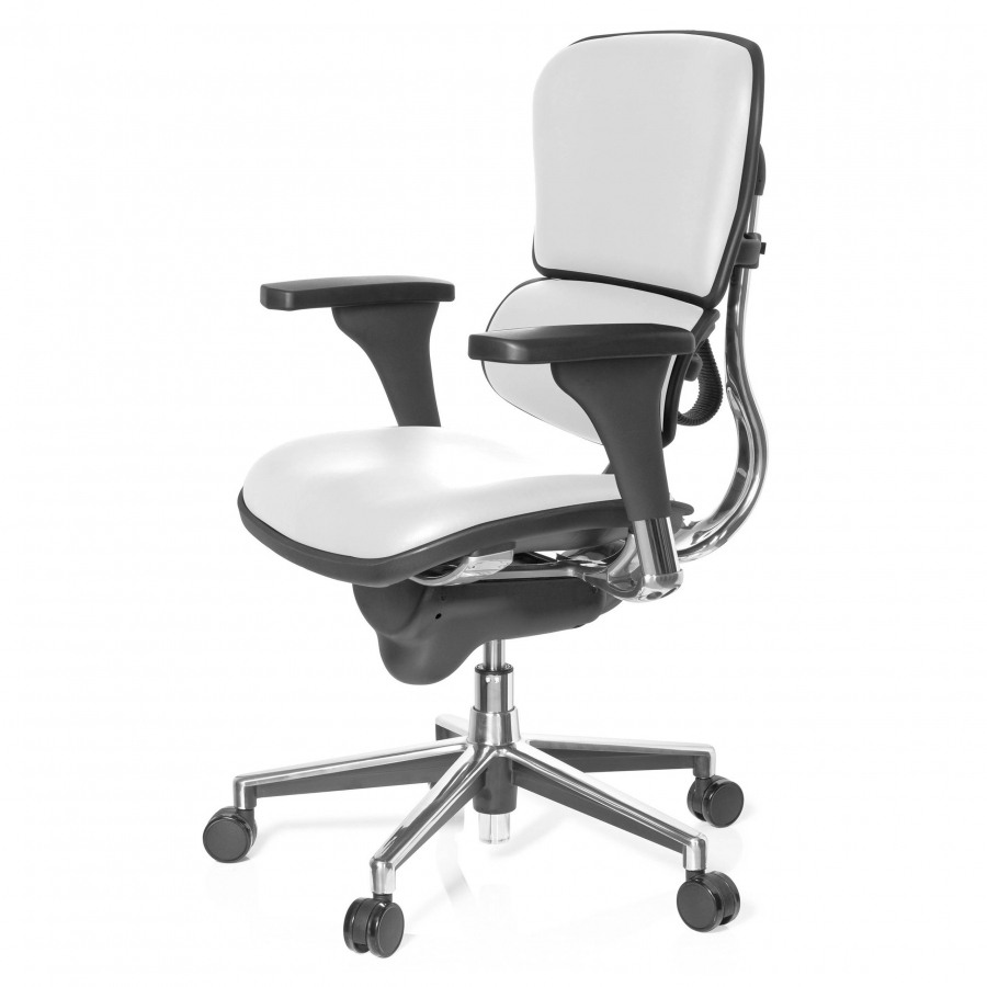 Cadeira de escritório Ergohuman pele natural, alumínio
