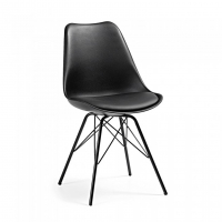 Cadeira nórdica Norway, design escandinavo, pé metálico