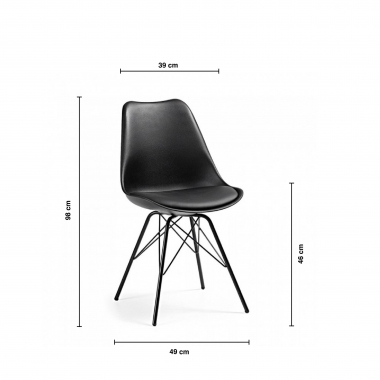 cadeira sala de espera preto cadeira pata metalica plastico sem bracos 7