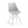 Cadeira nórdica Norway, design escandinavo, pé metálico