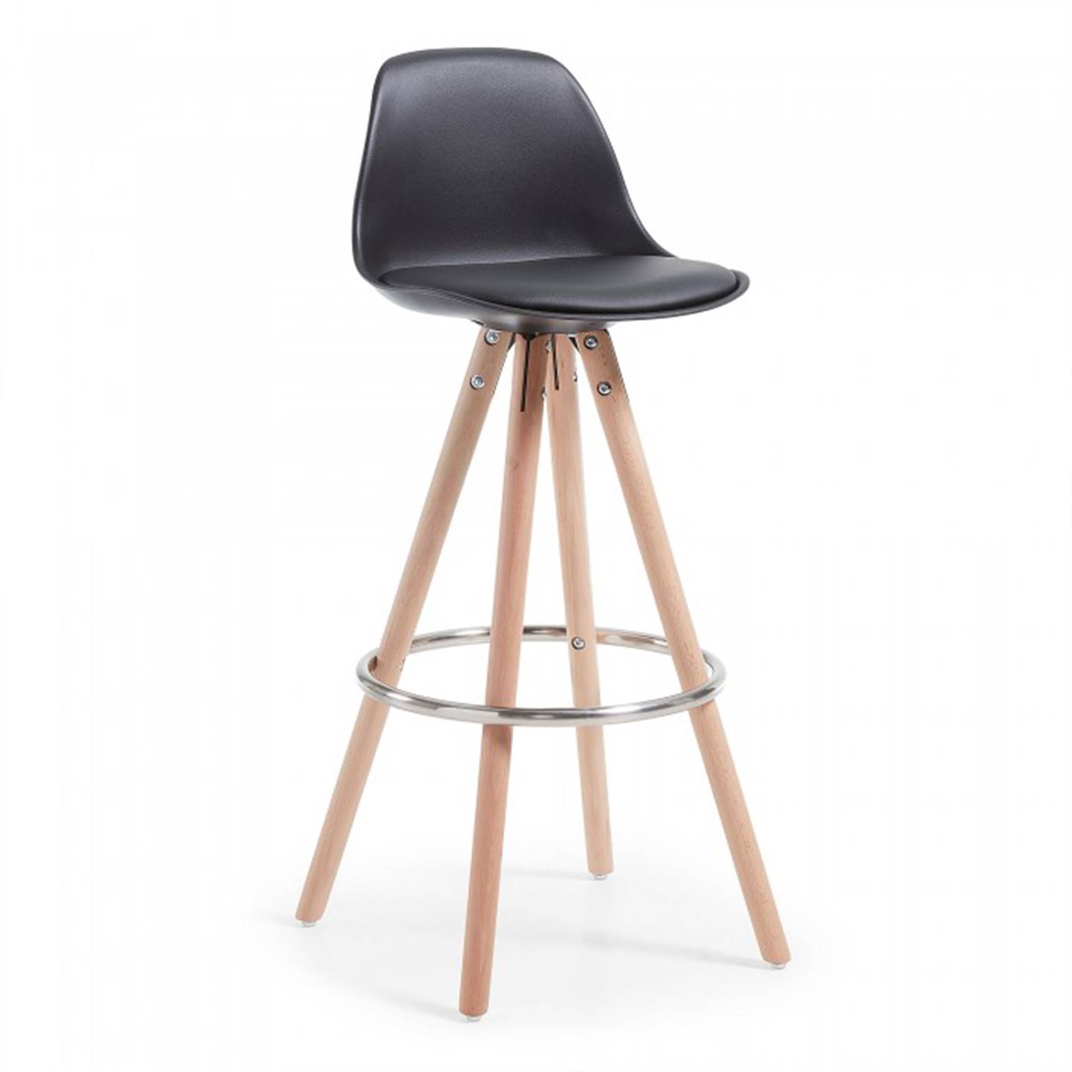 Banco alto Norway com pés de madeira, design escandinavo