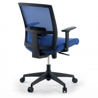 cadeira ergonomica azul estrutura preta malha mesh bracos regulaveis 1d apoio lombar 8