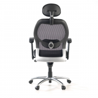 Cadeira de escritório ergonômica Hong Kong, braços ajustáveis, apoio de cabeça