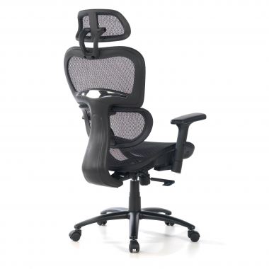 cadeira ergonomica preto estrutura negra malha mesh bracos regulaveis 3d apoio lombar duplo apoio de cabeca 7