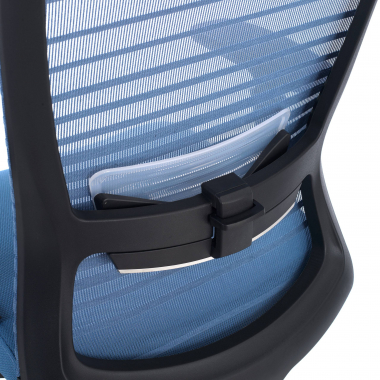 cadeira de escritorio azul tesla malha mesh bracos regulaveis 3d apoio lombar apoio de cabeca 6