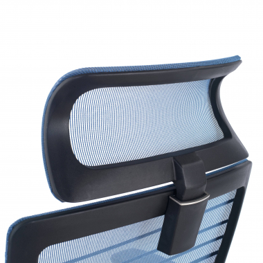 cadeira de escritorio azul tesla malha mesh bracos regulaveis 3d apoio lombar apoio de cabeca 5